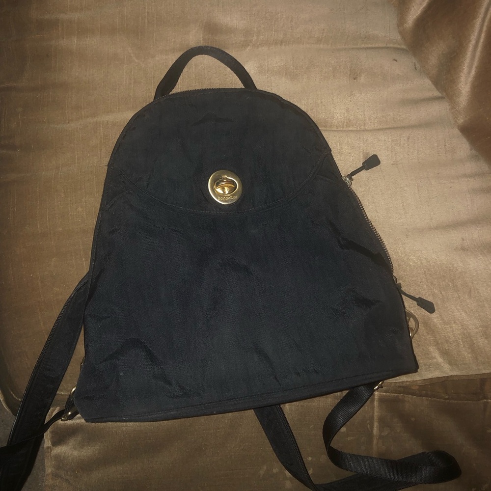 Black Nylon Convertible Backpack with Brass Turn-Lock- $40 or $35 w/offer